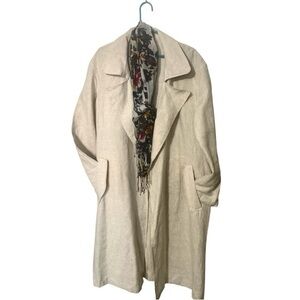 C&C California Oversized Slouch Trench Coat Linen Feel Minimalist Mob-wife Sz L